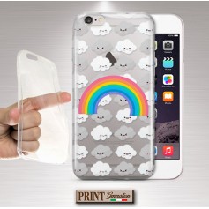 Cover - 'CLOUD PATTERN' trasparente nuvole arcobaleno carino NOKIA