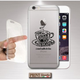 Cover - 'COFFEE to live elements trasp' caffè bibite carino trasparente delicato IPHONE