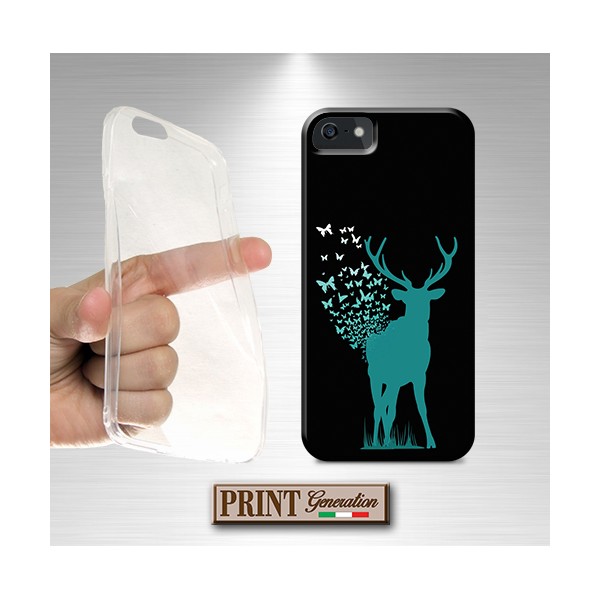Cover - 'DEER butterflies SOLID' cervo corna farfalle carino magico fantasia patronus NOKIA