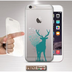 Cover - 'DEER butterflies trasp' cervo farfalle TRASPARENTE delicato patronus harry potter NOKIA