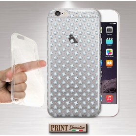 Cover - 'DIAMONDS MINI pattern trasp' DIAMANTI CARINI BRILLANTI DELICATO DONNA TRASPARENTE NOKIA