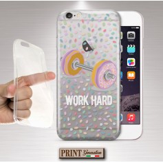 Cover - 'DONUTS work hard' pesi ciambelle carino trasparente gym NOKIA