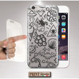 Cover - 'DOODLE TRASP' EFETTO SCARABOCCHIO CARINO TRASPARENTE NOKIA