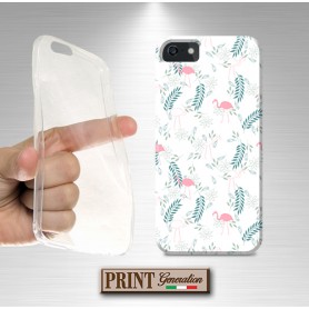 Cover - 'FLAMINGO pattern white' fiamingo piante donna carino fenicottero delicato NOKIA