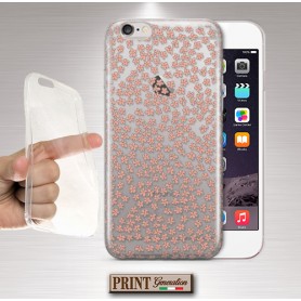 Cover - 'FLOWERS peach pattern' fiorellini rosa trasparente delicato donna NOKIA