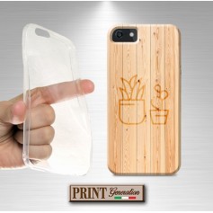 Cover - 'BURNT WOOD plants' effetto LEGNO carino piante relax NOKIA