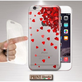 Cover - 'cuoricini rossi' TRASPARENTE carino confetti donna delicato sottile NOKIA