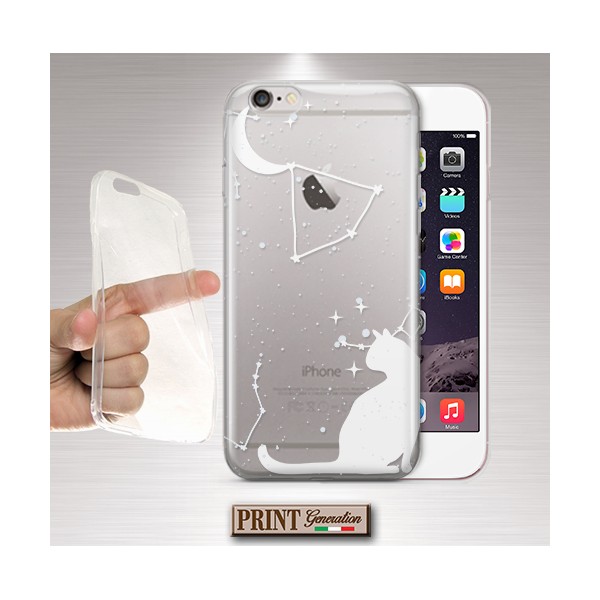 Cover - 'GATTO costelazione' trasparente stelle animali luna carino spazio SAMSUNG
