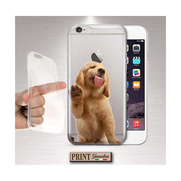 Cover - 'GOLDEN RETRIEVER puppy trasp' CUCCIOLO CARINO CANE TRASPARENTE animali domestici divertente SAMSUNG