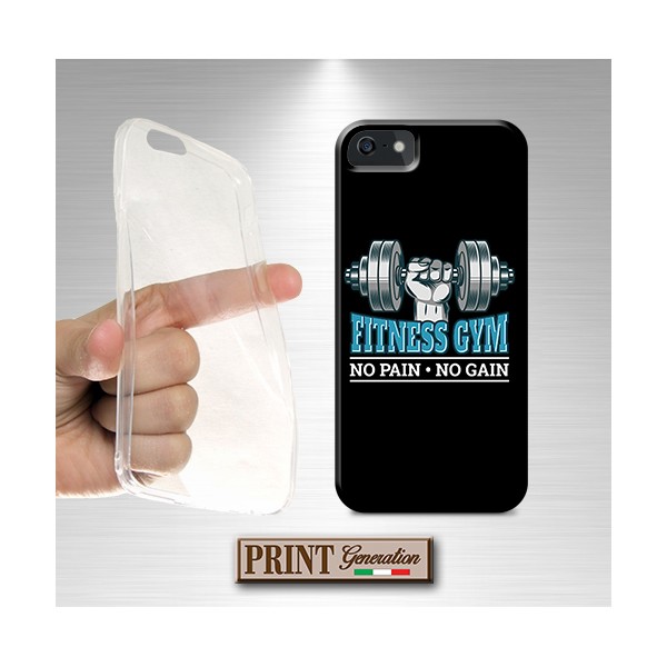 Cover - 'NO PAIN NO GAIN blue' palestra fitness pesi azzurro NOKIA