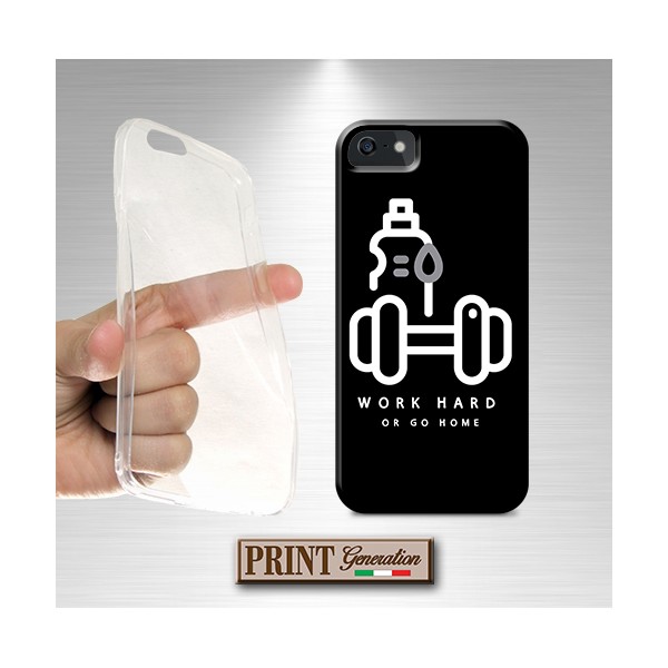 Cover - 'WORK HARD OR GO HOME' palestra fitness pesi minimalista IPHONE