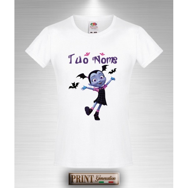 T-shirt slim fit Bambina VAMPIRINA Personalizzata con Tuo Nome