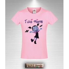 T-shirt slim fit Bambina VAMPIRINA Personalizzata con Tuo Nome