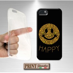 Cover - 'HAPPY' smiley elementi dark carino emoji sorriso SAMSUNG