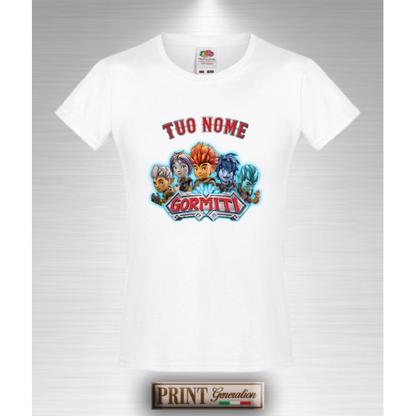 T-shirt slim fit Bambina GORMITI Personalizzata con Nome