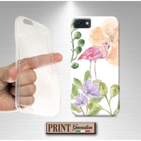 Cover - 'JUNGLE ANIMALS flamingo' animali FENICOTTERO uccello CARINO rosa FIORI foglie GIUNGLA NOKIA