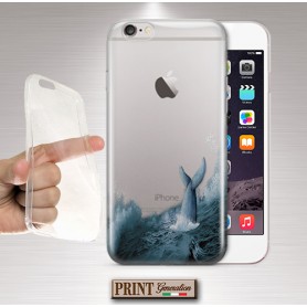 Cover - 'balena 1' TRASPARENTE mare OCEANO azzurro IPHONE