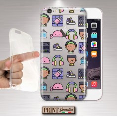 Cover - 'STREETLIFE ELEMENTS pattern' urbano colori TRASPARENTE elementi hip hop NOKIA