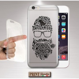 Cover - 'HIPSTER birds beard' TRASPARENTE uccelli barba occhiali NOKIA