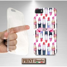 Cover - 'ROSETTO iniziali' personalizzato rosetto trucco carino iniziali donna NOKIA