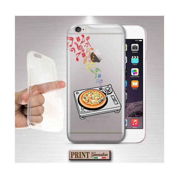 Cover - 'PIZZA VINYL' pizza musica TRASPARENTE arcobaleno vinilo IPHONE