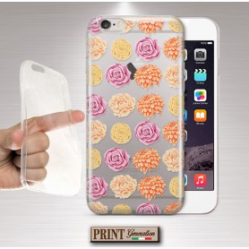 Cover - 'peachy palette flowers trasp' TRASPARENTE fiori rosa carino IPHONE