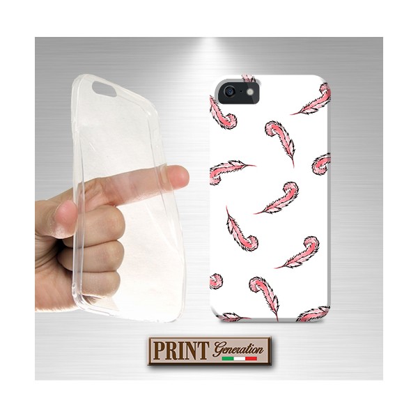 Cover - 'PIUME rosa' carino minimalista delicato donna IPHONE