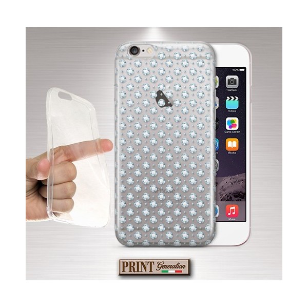 Cover - 'DIAMONDS MINI pattern trasp' DIAMANTI CARINI BRILLANTI DELICATO DONNA TRASPARENTE Oppo