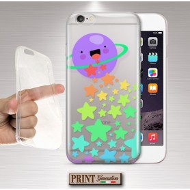 Cover - 'PLANET stars' pianeta carino stelle arcobaleno colori TRASPARENTE Oppo