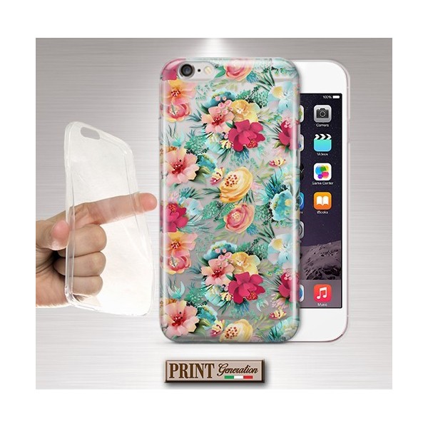 Cover trasparente stickers floreale colorato Oppo