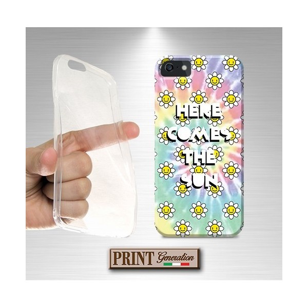 Cover - 'HERE COMES THE SUN tie dye daisies' HIPPIE FIORI 70S COLORI CARINO THE BEATLES musica groovy margherite Oppo