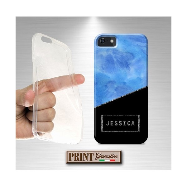 Cover stampata personalizzata nome glitter argento effetto strass Oppo