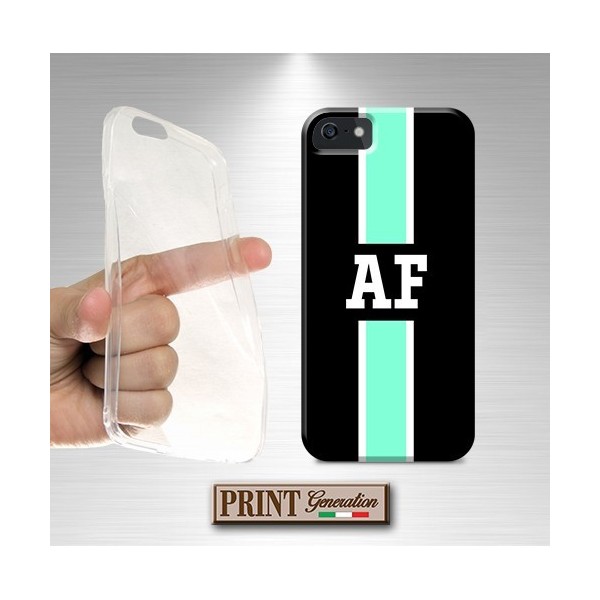 Cover Personalizzata iniziali nero bianco turchese Oppo