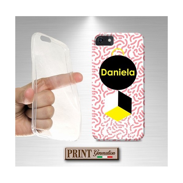 Cover - 'personalizzata NOME memphis style 2' ASTRATTO colori GEOMETRICO PERSONALIZZATA con NOME VIVO