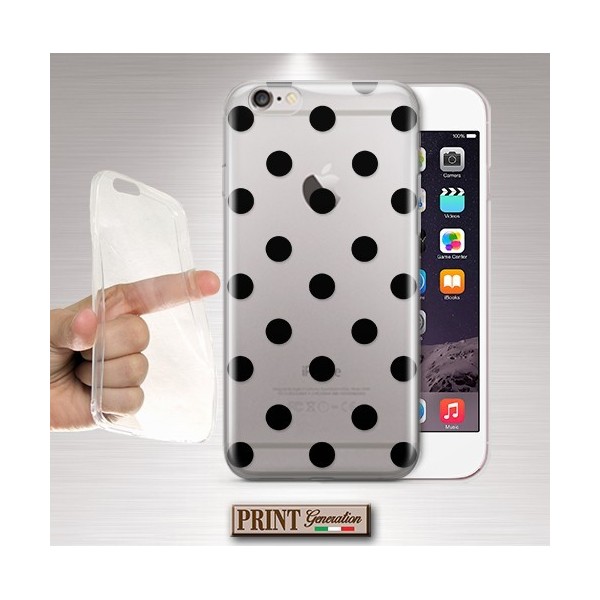 Cover - 'black dots' TRASPARENTE semplice minimalista puntini pÃ¹a pois pallini VIVO