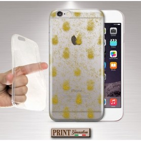 Cover stampata trasparente brillantini oro strass effetto glitter VIVO