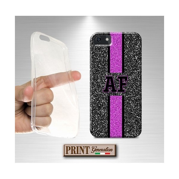 Cover stampata Personalizzata monogramma scintillante fucsia effetto glitter VIVO