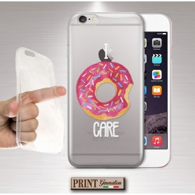 Cover - 'i DONUT CARE' ciambelle carino TRASPARENTE frasi divertenti i don't care dolci VIVO