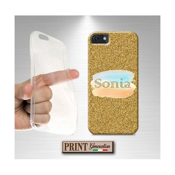 Cover stampata personalizzata nome oro macchia effetto glitter VIVO