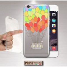 Cover - 'HOT AIR BALLOONS' TRASPARENTE palloncini COLORI carino ARCOBALENO mongolfiera VIVO