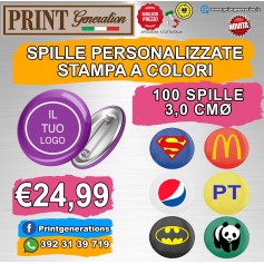 100 Spille personalizzate Stampa a colori logo aziendale