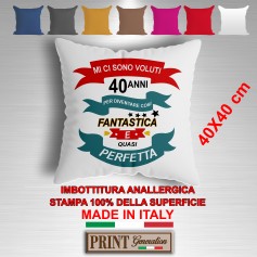 CUSCINO PERSONALIZZATO numero 40 anni compleanno perfetta fantastica regalo