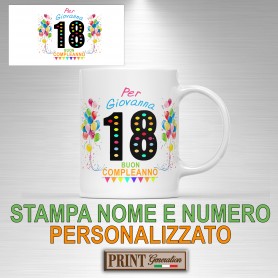 Tazza PERSONALIZZATA nome numero buon compleanno auguri festa anniversario