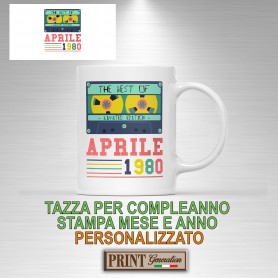 Tazza personalizzabile numero mese anno compleanno retro per lui per lei