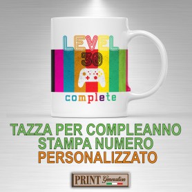 Tazza personalizzabile numero compleanno gamer vintage retro per lui per lei