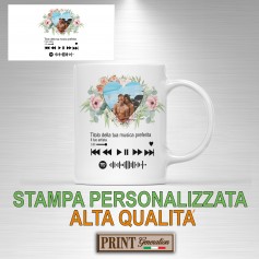 Tazza PERSONALIZZATA la tua canzone foto titolo artista cuore playlist regalo