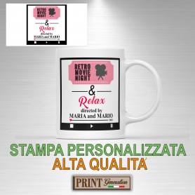 Tazza retro movie relax NOME PERSONALIZZATO vintage divertente regalo sorpresa